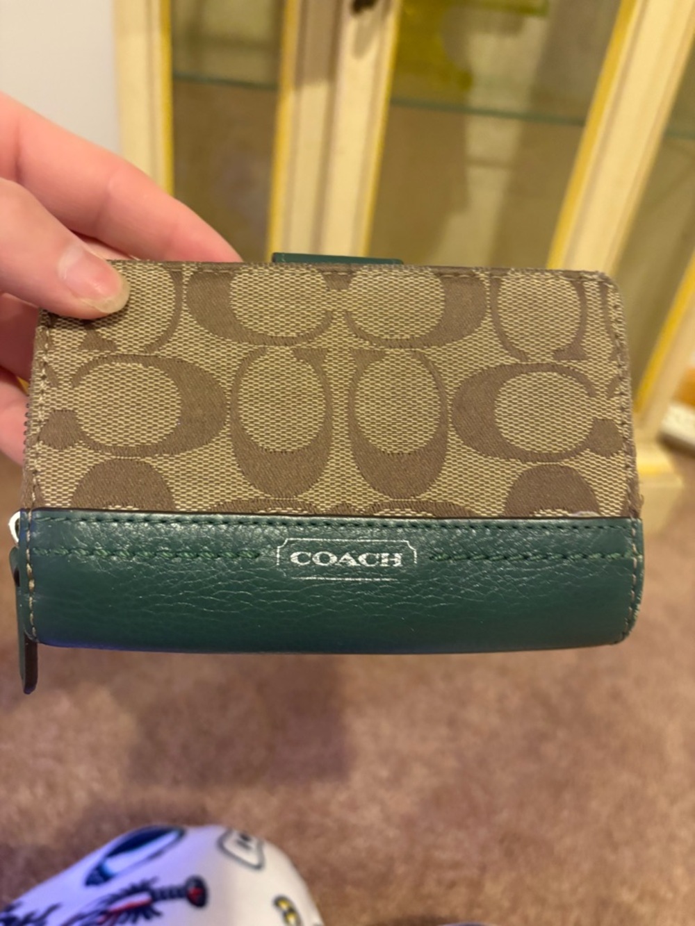Coach Pebbled Leather Green Shoulder Bag and matching wallet vintage - Picture 13 of 16